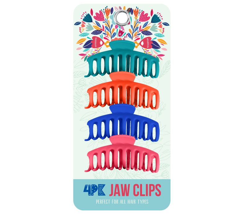 Floral 4 pack Jaw Clips