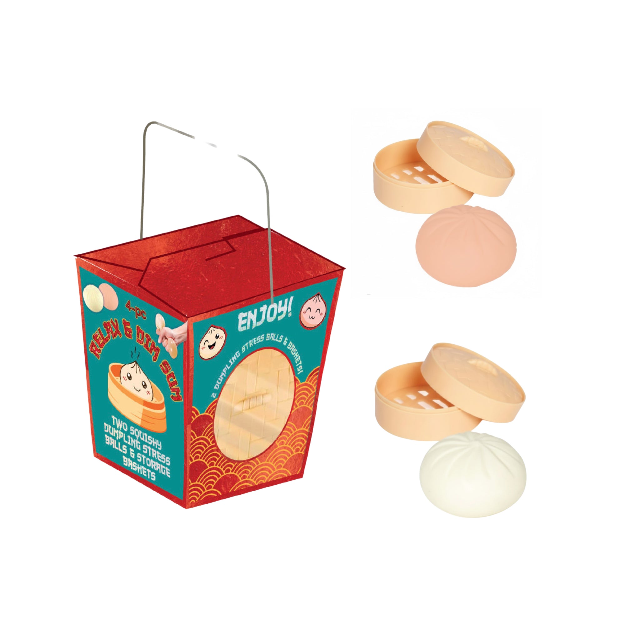 4pc Relax & Dim Sum Stress Balls