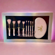 Load image into Gallery viewer, PRE ORDER | PEARLIZED PINK/BOW SET | 9pc Essentials Collection Brush Set | GG4380
