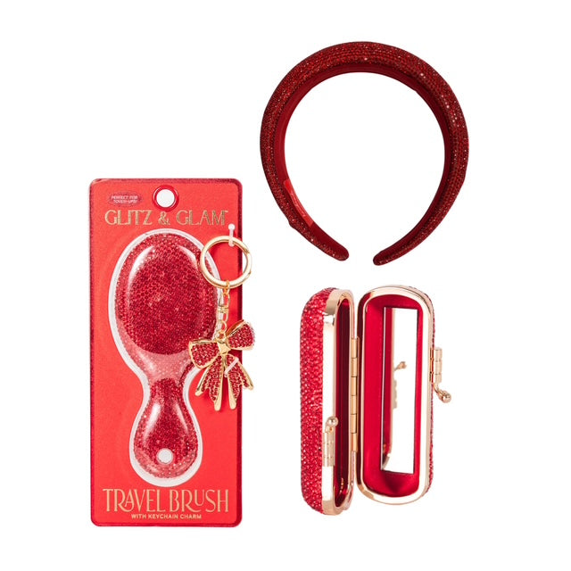 Glitz & Glam Travel Brush, Lipstick Case & Headband | Bundle