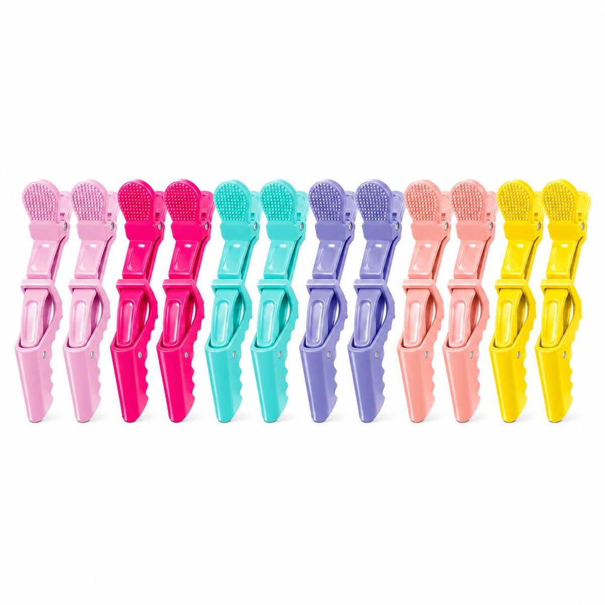 12-Pack Bright Sectioning Hair Clips with Storage Bag