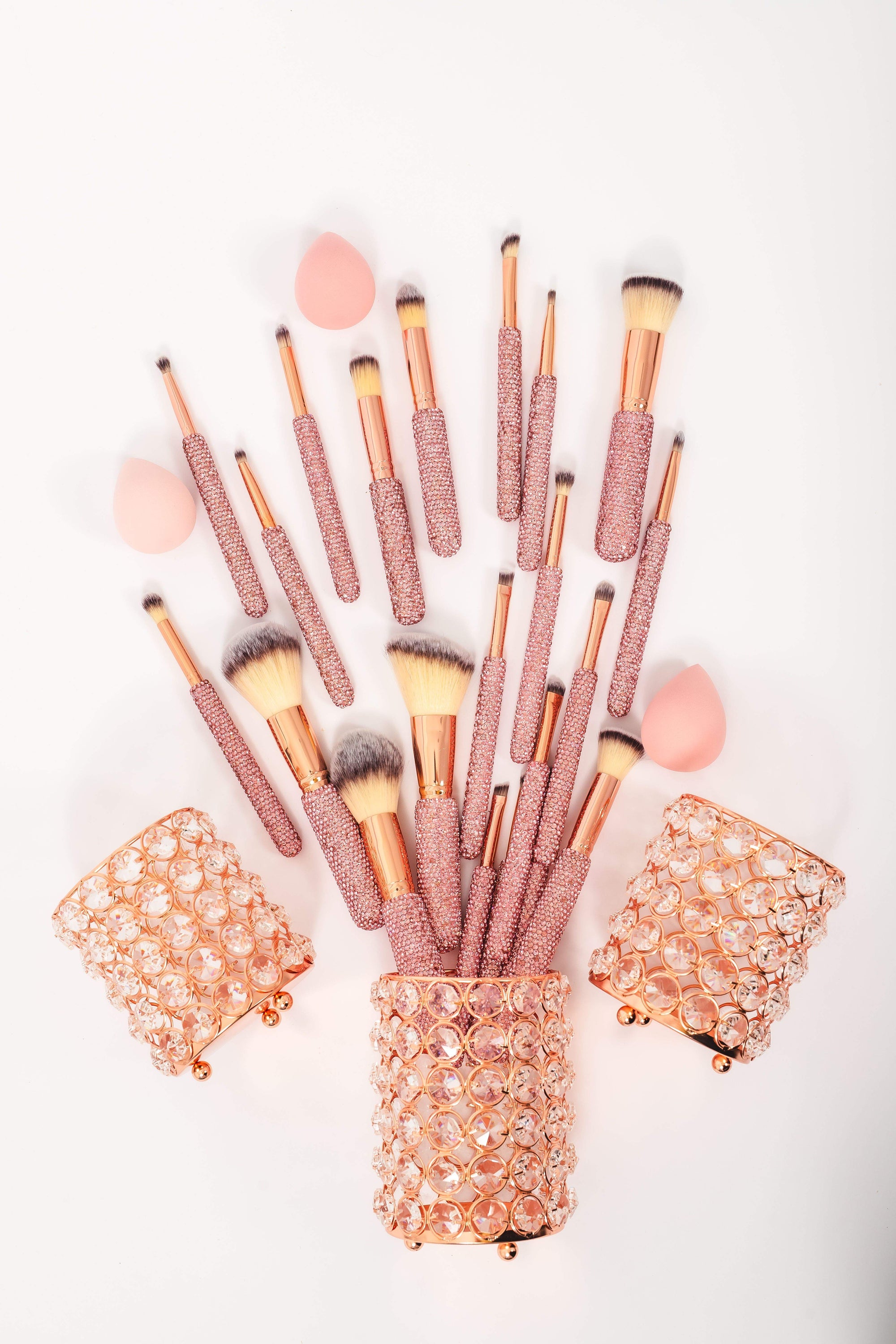 PINK BLING Mega Glitz & Glam | 25pc Essentials Collection Brush Set | MU0309