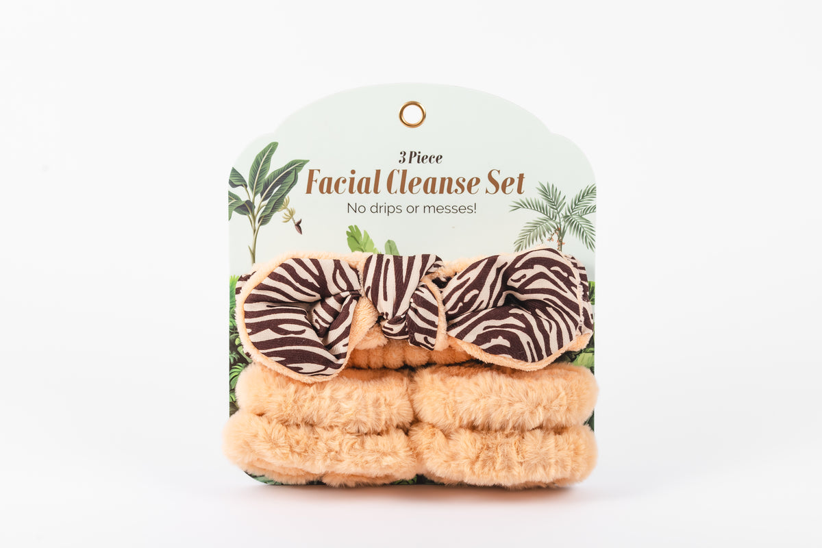 AL1179 Zebra Coffee 3pc Facial Cleanse Set in packaging