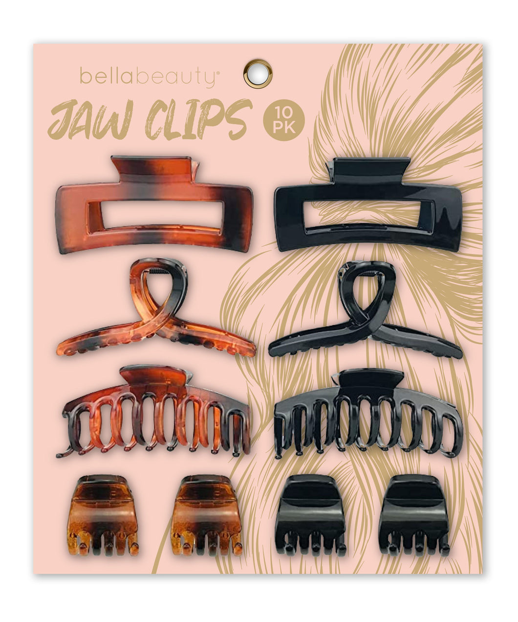 10 Assorted Jaw Claw Clips