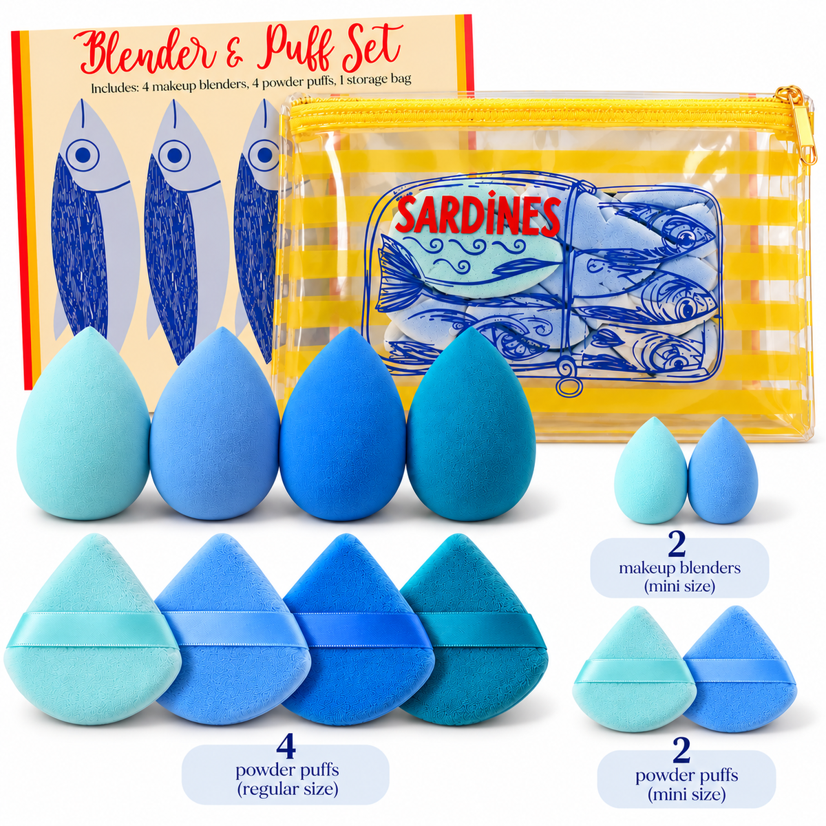 12pc Powder Puff & Blender Set