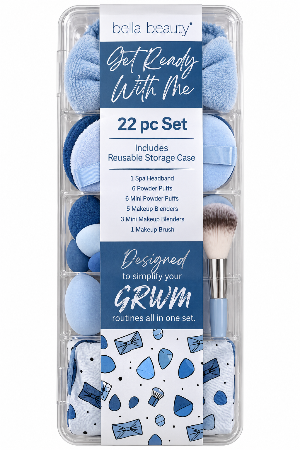BellaBeauty 22pc ON CLOUD 9 BLUE GRWM Set