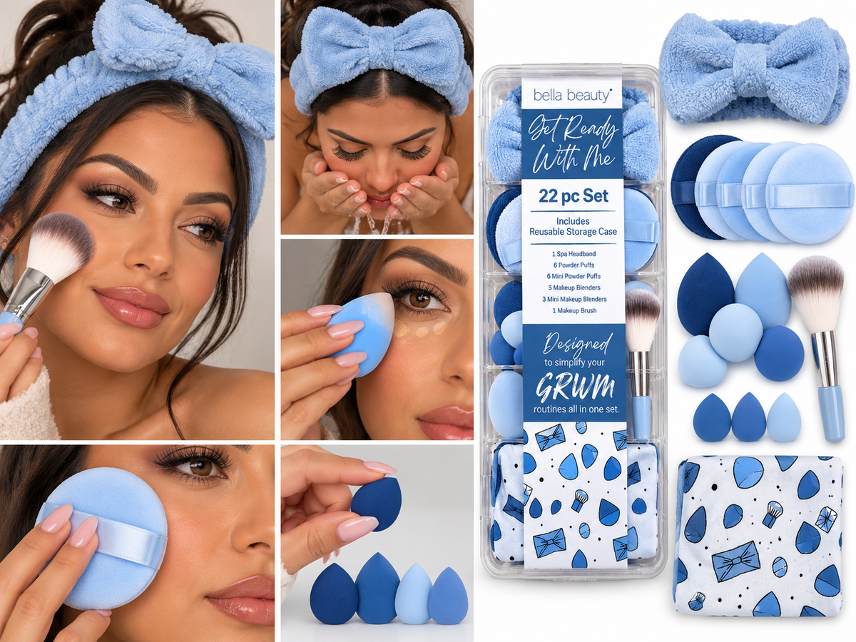 BellaBeauty 22pc ON CLOUD 9 BLUE GRWM Set