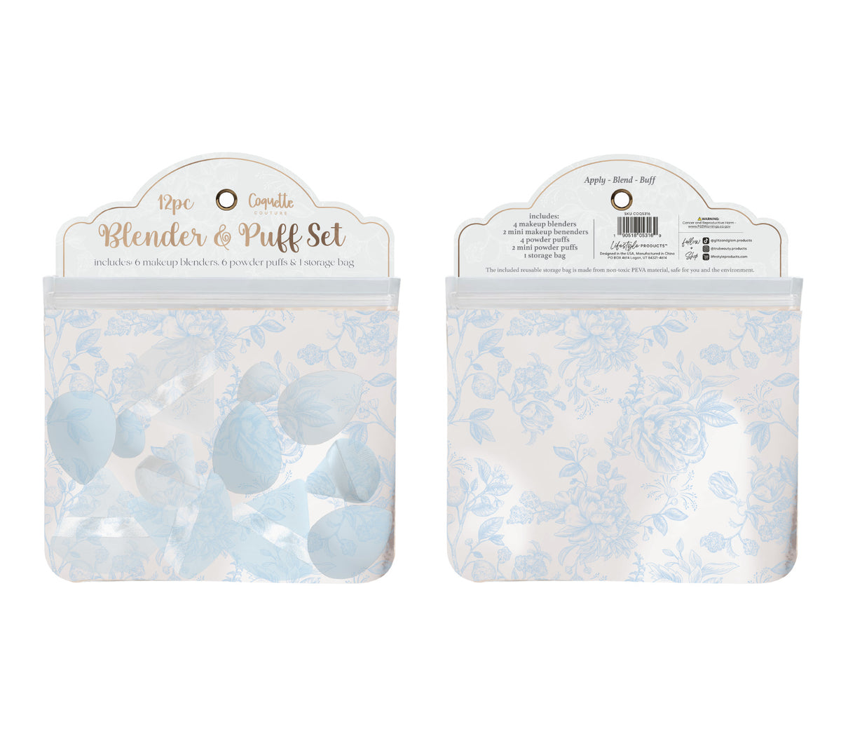 12pc Powder Puff & Blender Set