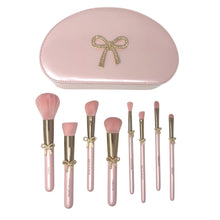 Load image into Gallery viewer, PEARLIZED PINK/BOW SET Glitz &amp; Glam | 9pc Essentials Collection Brush Set | GG4380
