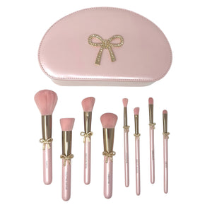 PEARLIZED PINK/BOW SET Glitz & Glam | 9pc Essentials Collection Brush Set | GG4380