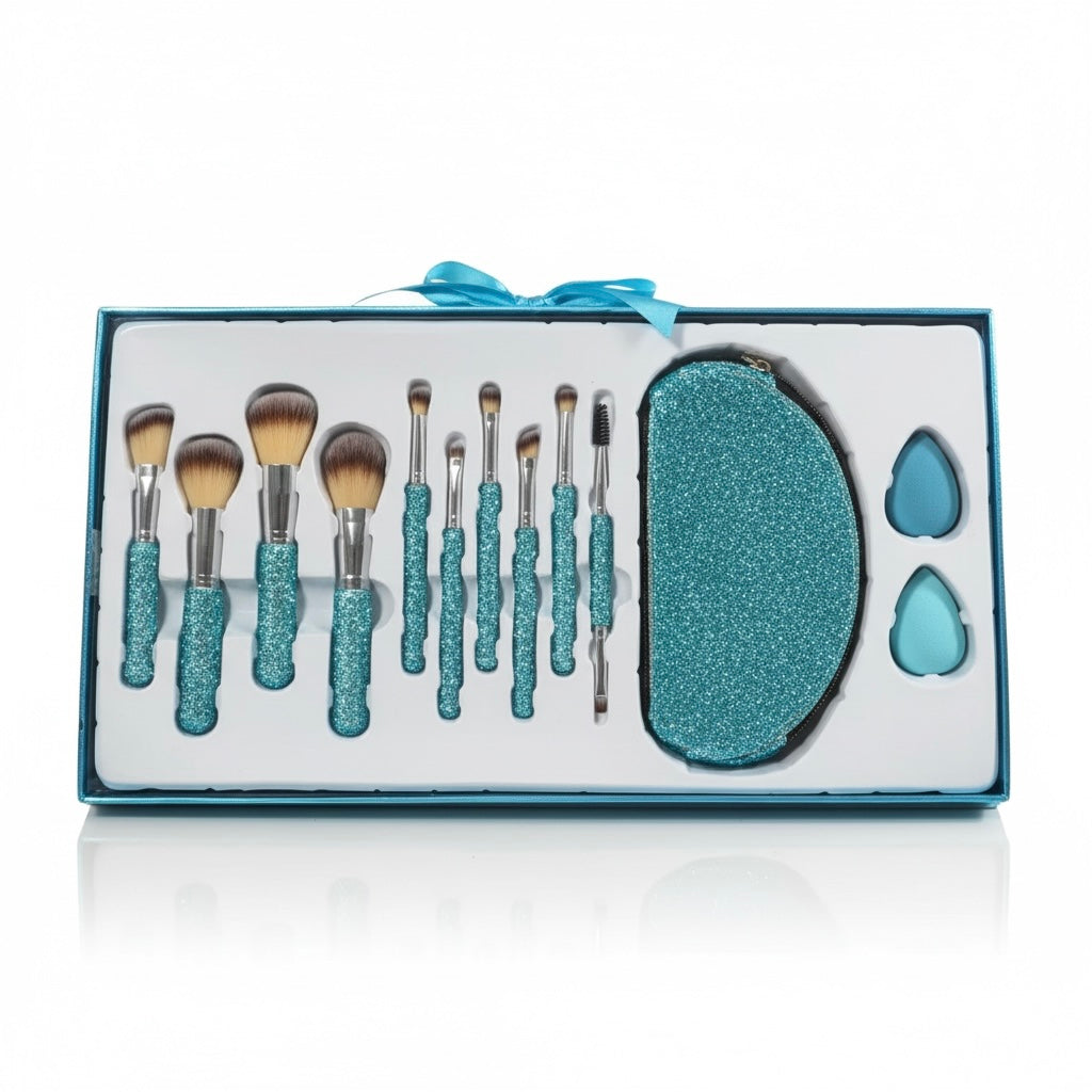 PRE-ORDER | AQUAMARINE BLING Glitz & Glam | 13pc Makeup Brush Set |  GG4678