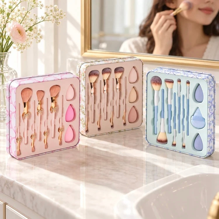 10pc Makeup Brush Set | Tin Collection