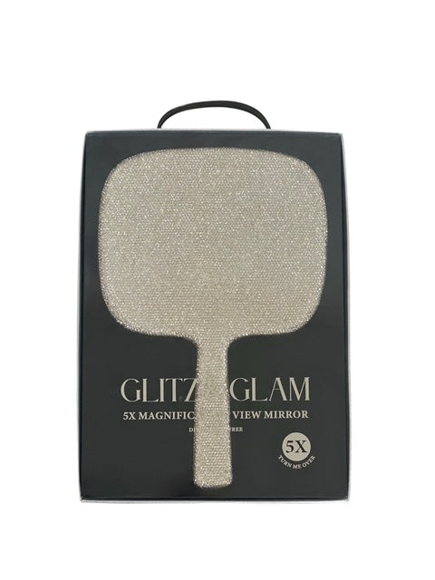 GLITZ & GLAM SILVER BLING HANDHELD MIRROR | GG4323