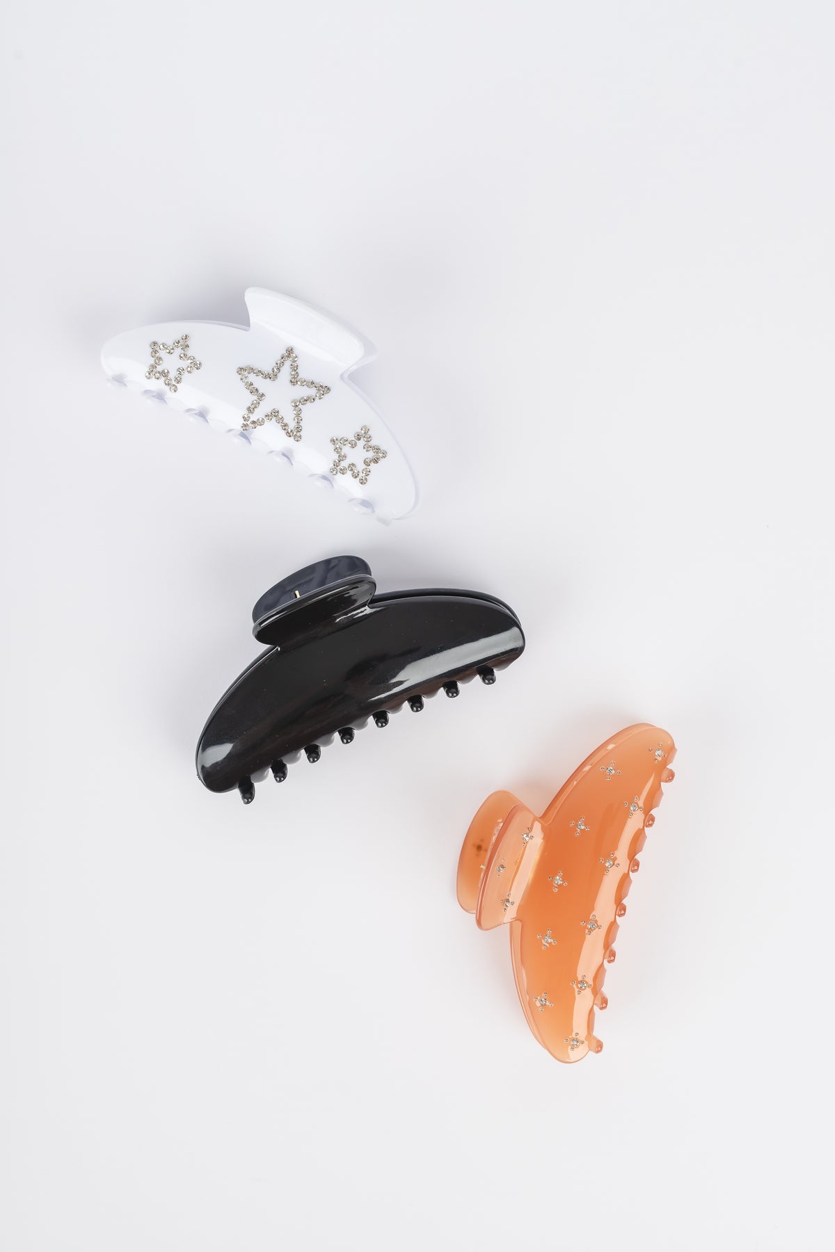 Star Studded three claw clips without packaging, GG18856