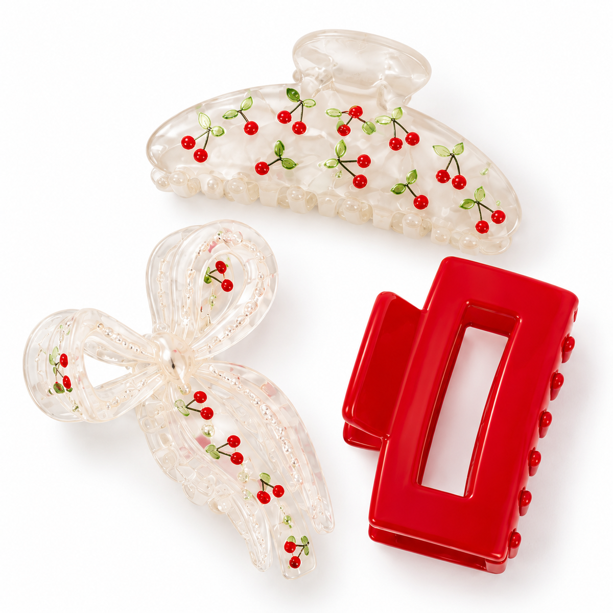 Red Cherry GG18857 three claw clip set, rendered from design reference