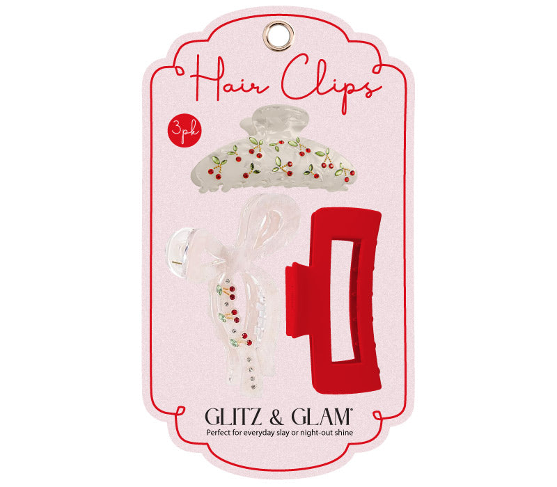 Glitz & Glam 3pc Claw Clip Set