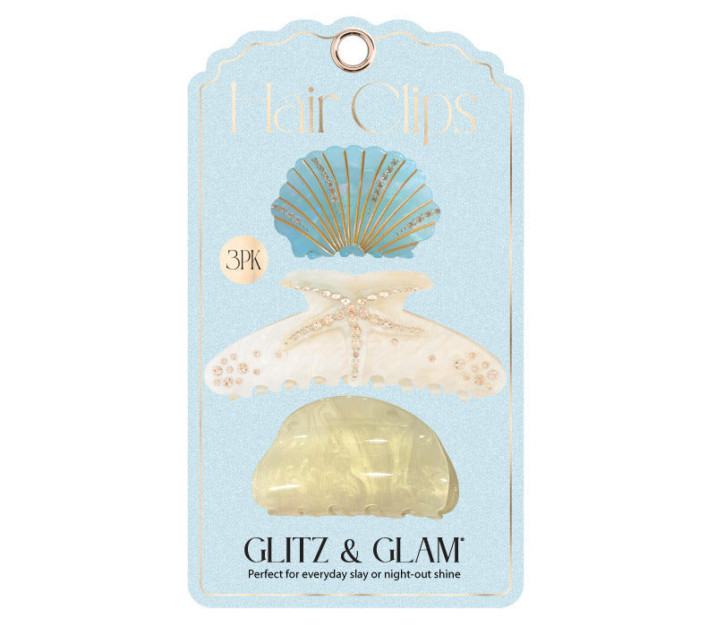 Glitz & Glam 3pc Claw Clip Set