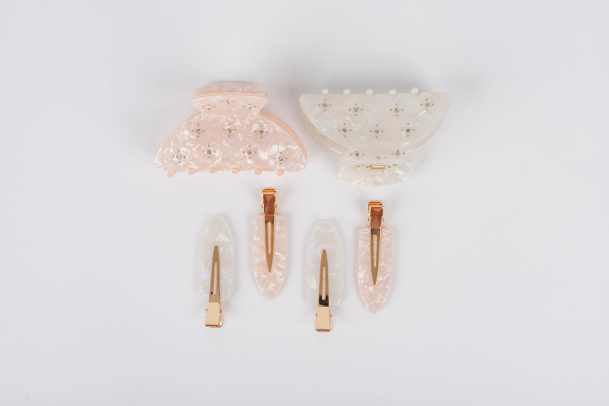 Pink GG18860 two claw clips and four dent-free clips