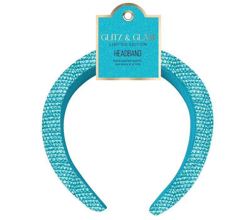 Glitz & Glam Aquamarine bling headband, SKU GG19122