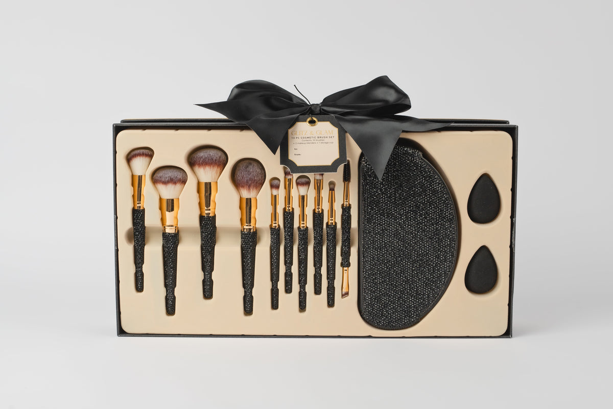 Black Bling 13pc makeup brush set GG4971