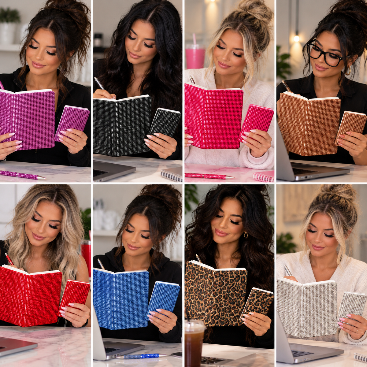 Diamond Studded Notebook Set