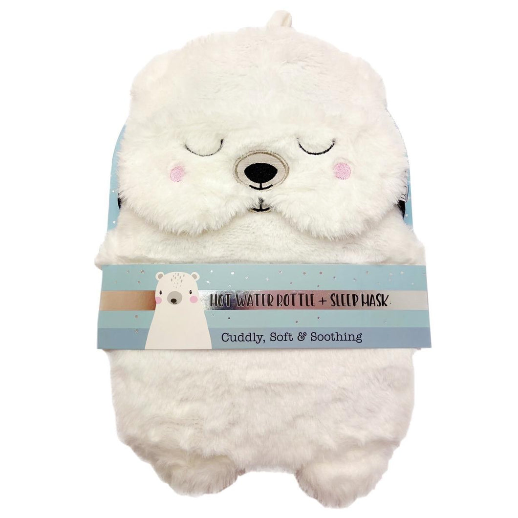 Polar Bear Hot Water Bottle + Sleep Mask