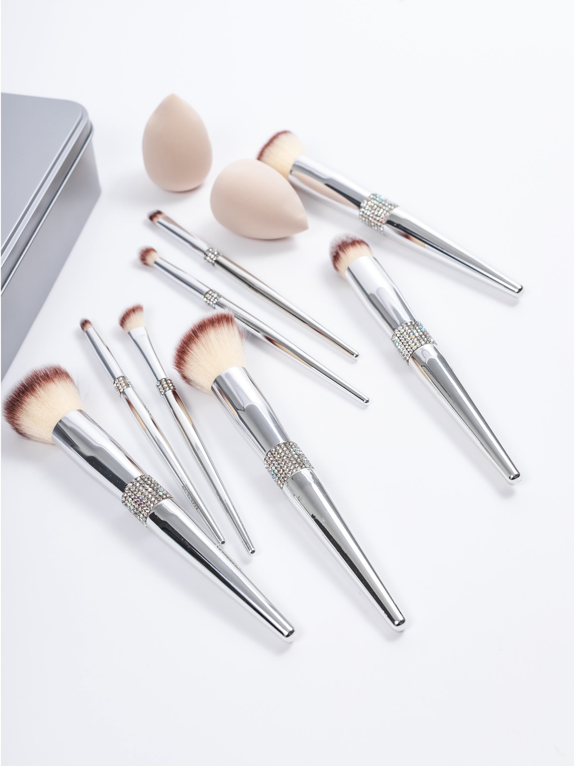 PLATINUM CHROME Glitz & Glam | 10pc Makeup Brush Set | GG4756