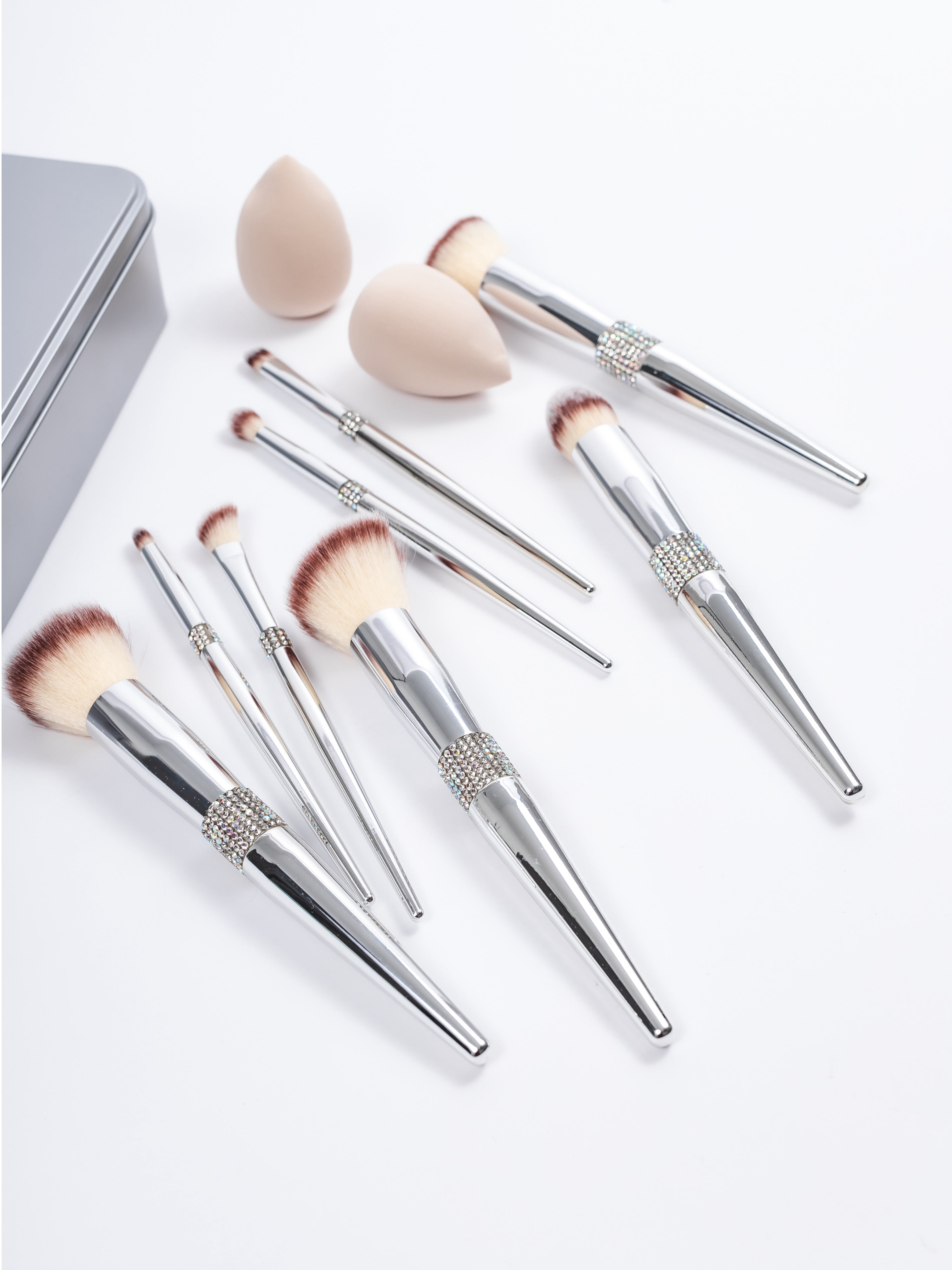 PLATINUM CHROME Glitz & Glam | 10pc Makeup Brush Set | GG4756