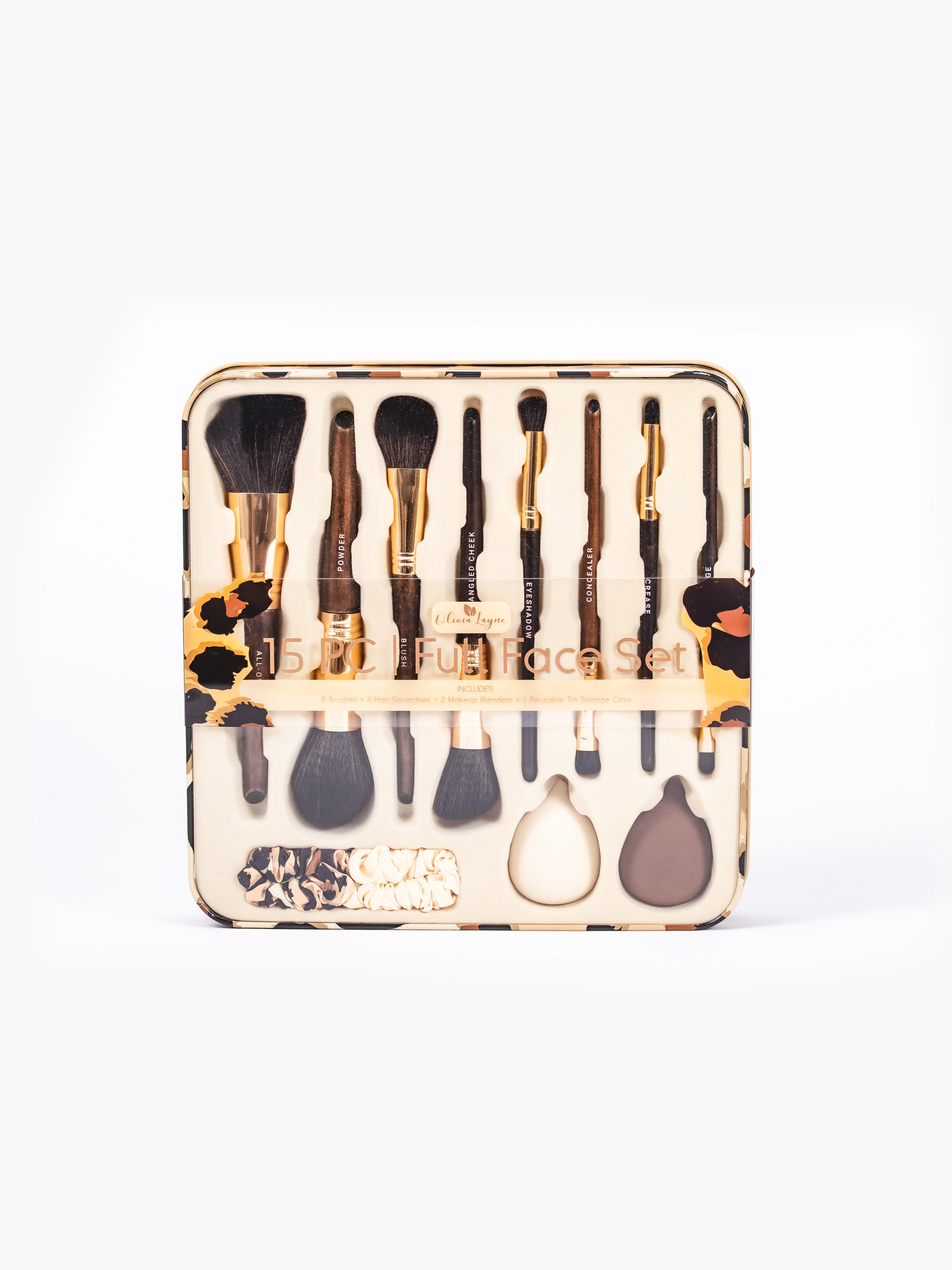 PRE ORDER | Leopard Wood | 14pc Makeup Brush Set