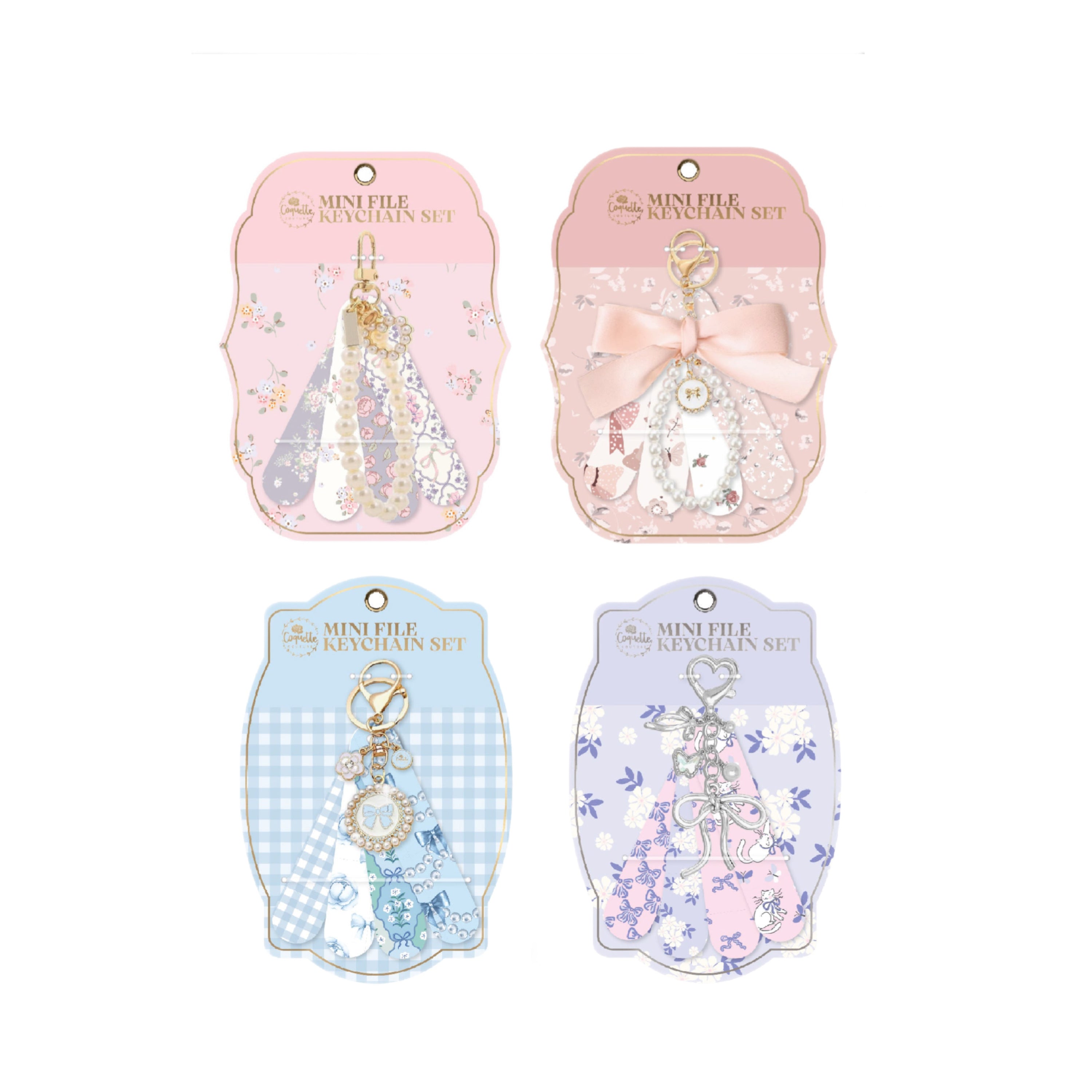 Mini nail file keychain set