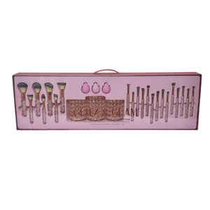 PINK BLING Mega Glitz & Glam | 25pc Essentials Collection Brush Set | MU0309