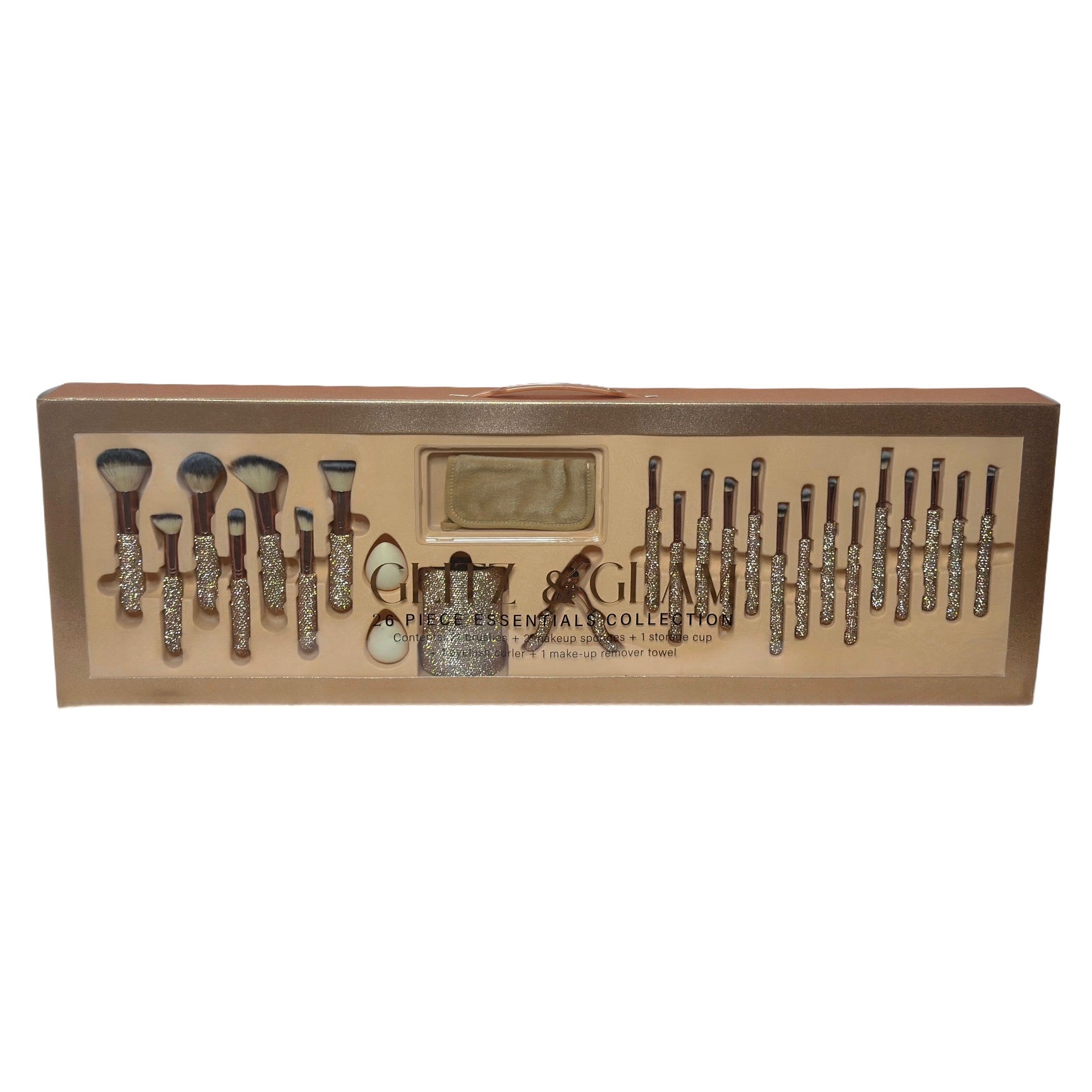 LIMITED EDITION | CHAMPAGNE Glitz & Glam | 26pc Essentials Collection Brush Set | MU9682-DD