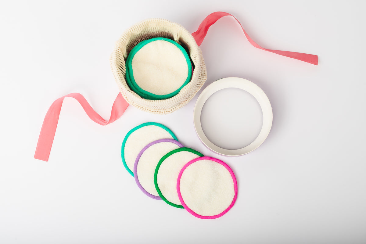 Nora Rose Reusable Organic Bamboo Cotton Makeup Remover Pads (20 Pack)