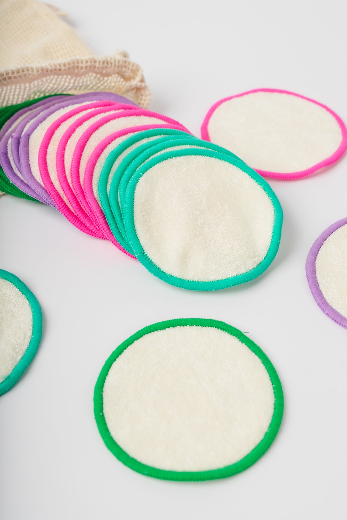 Nora Rose Reusable Organic Bamboo Cotton Makeup Remover Pads (20 Pack)