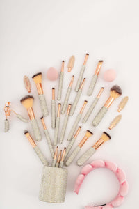 SILVER/PINK Glitz & Glam | 30pc Essentials Collection Brush Set | MU9887