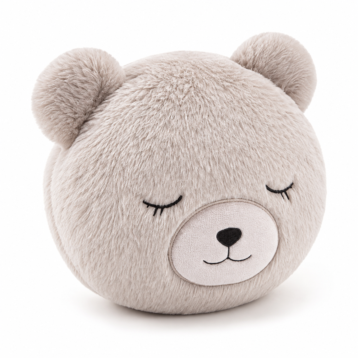 Bear 2-in-1 eye mask travel pillow, compact plush front view