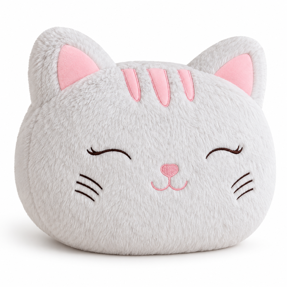 Cat Napping 2-in-1 eye mask travel pillow, compact plush front view