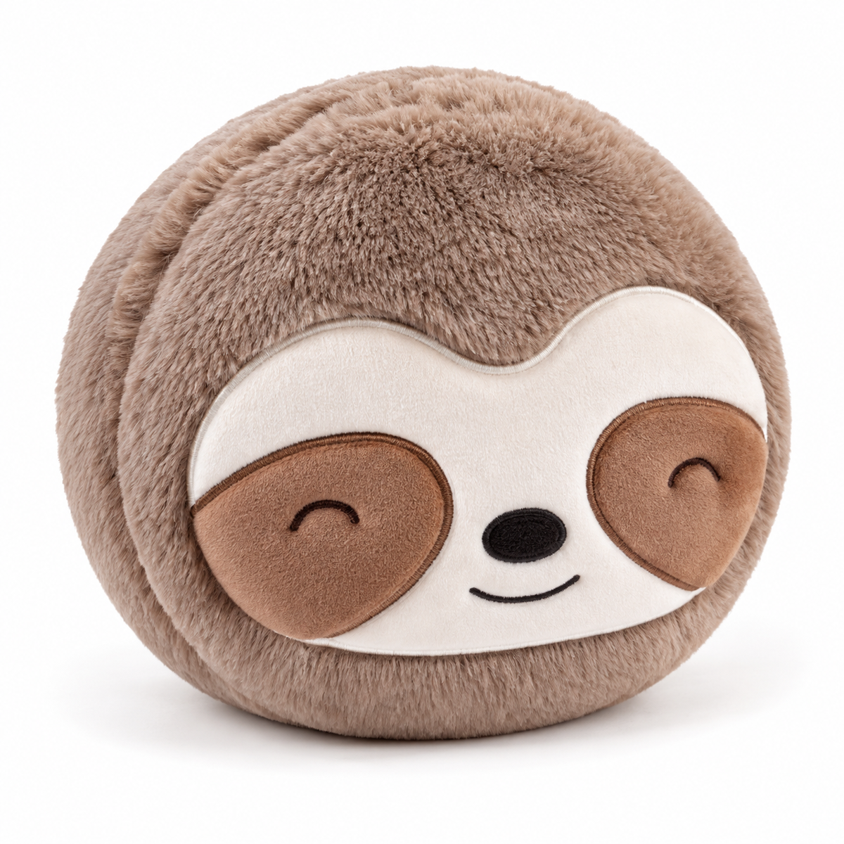 Sloth 2-in-1 eye mask travel pillow, compact plush front view