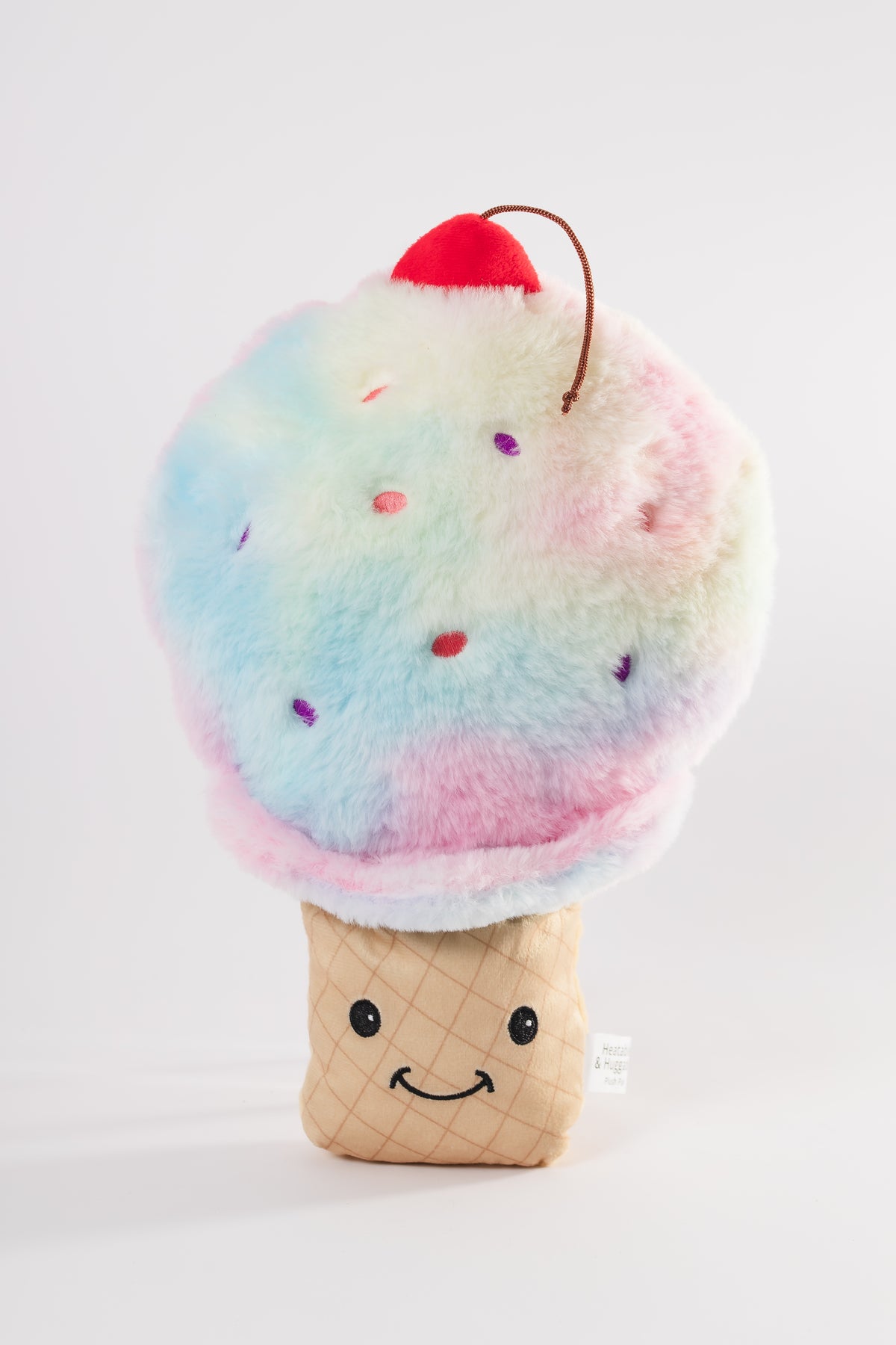 Ice cream cone plush heat pad, front view