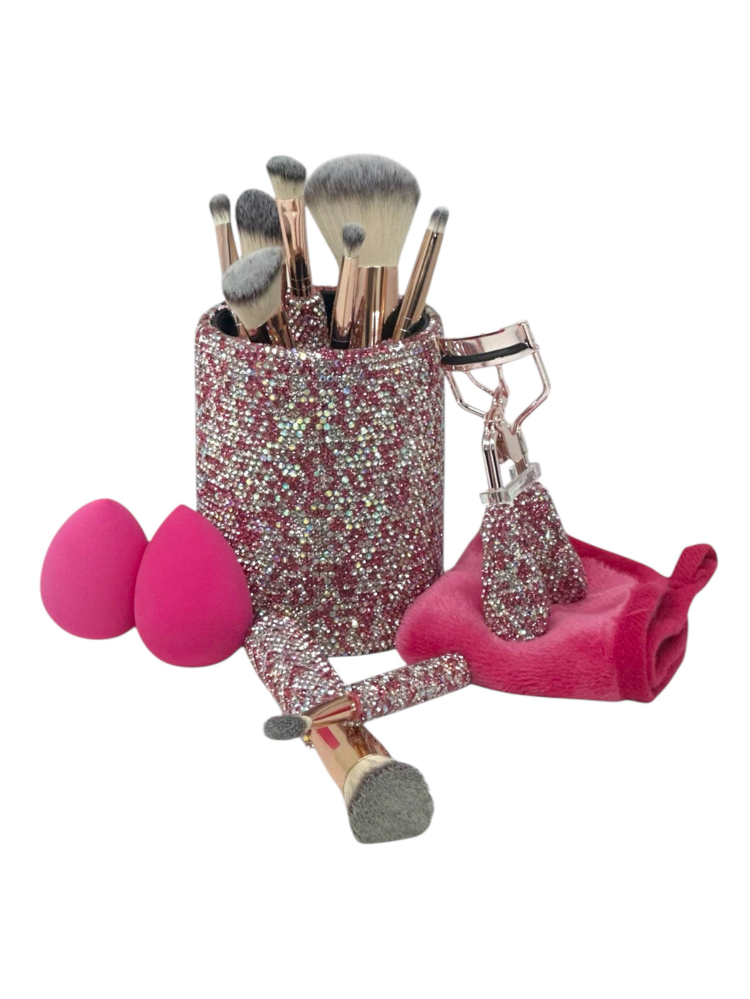 Heartstopper PINK AND SILVER Glitz & Glam | 28pc Essentials Collection Brush Set | MU1639