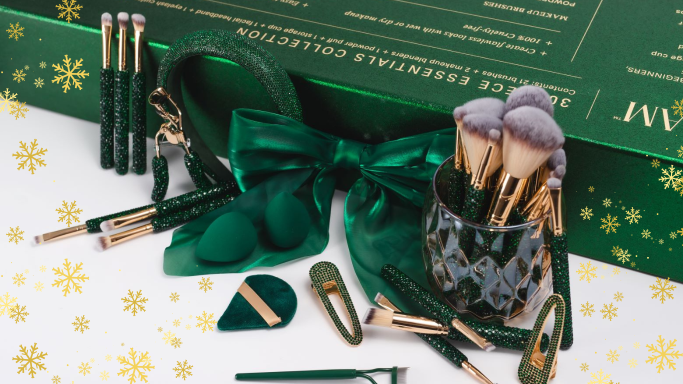 PRE ORDER | EMERALD GREEN BLING Mega Glitz & Glam | 32pc Essentials Collection Brush Set | GG4585