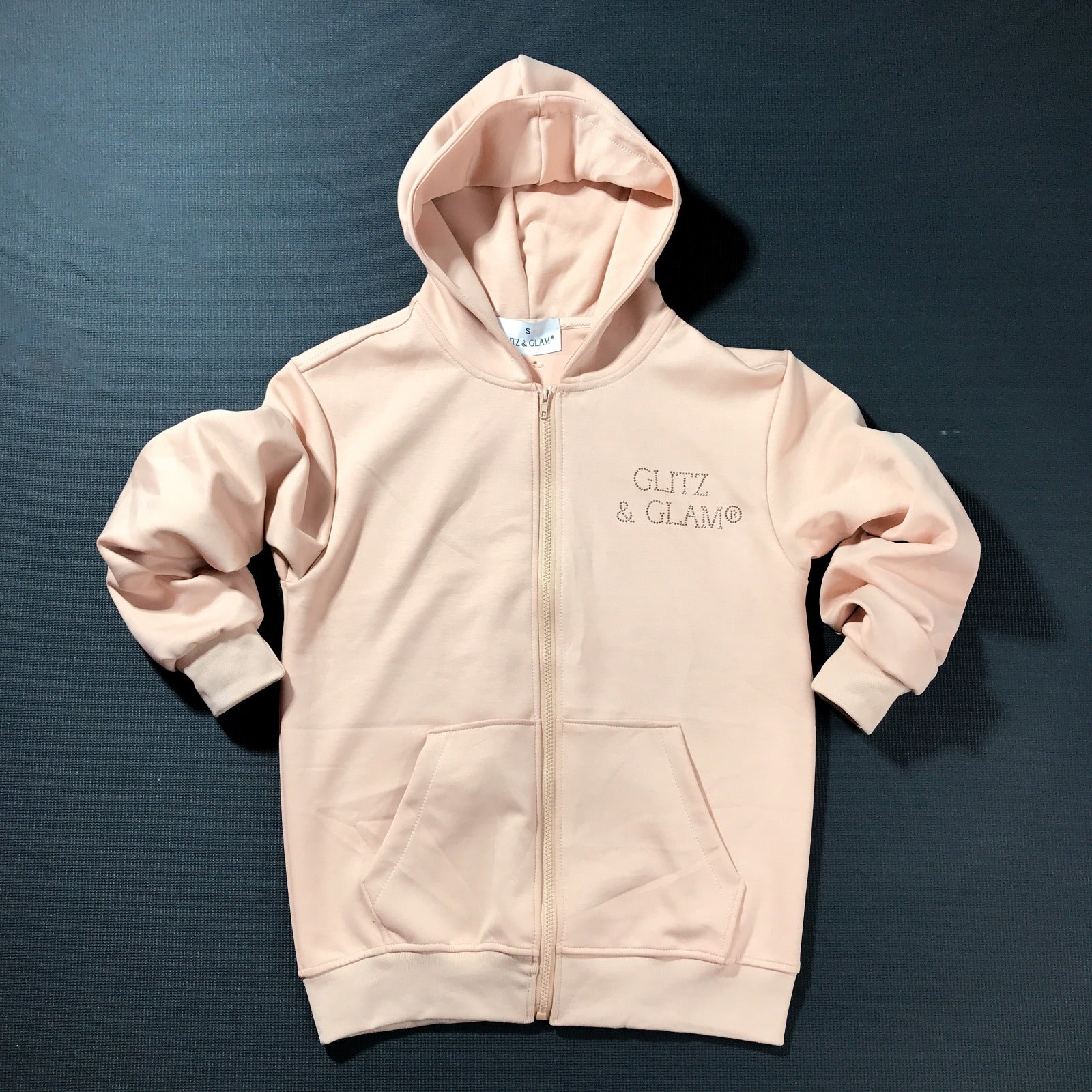Glitz & Glam Zip Up Hoodie | Pink