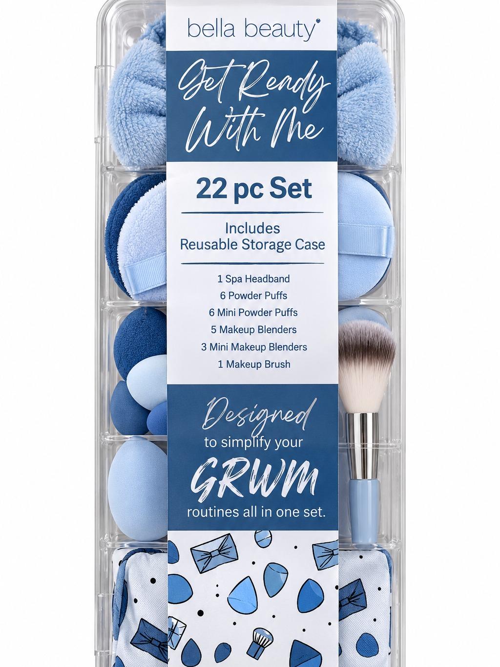 BellaBeauty 22pc ON CLOUD 9 BLUE GRWM Set