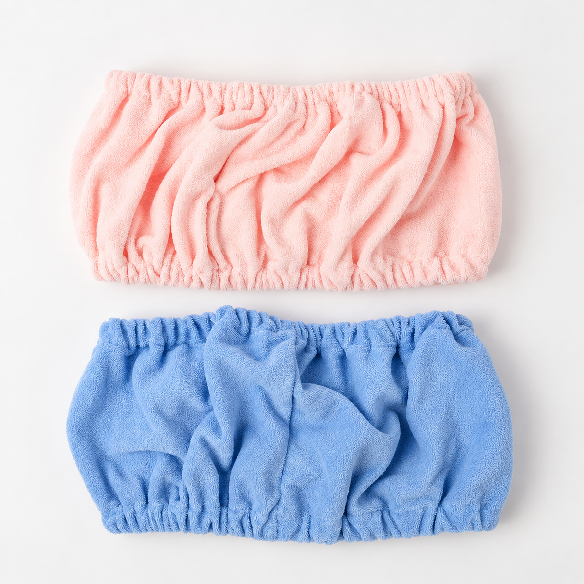 Blush and Blue Bella Beauty Hair Tuck Spa Headbands shown together