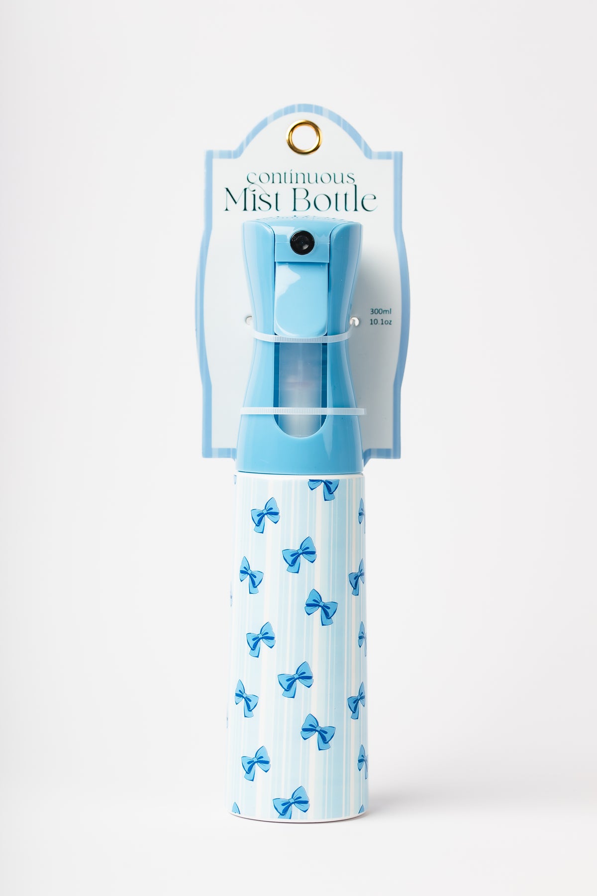 CoquetteCouture Blue Bows & Tight Stripes continuous mist bottle