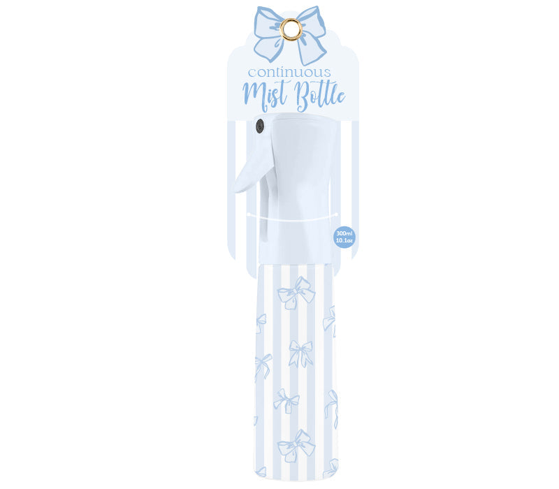 COQ5248 Barely Blue Bows & Stripes continuous mist bottle in packaging