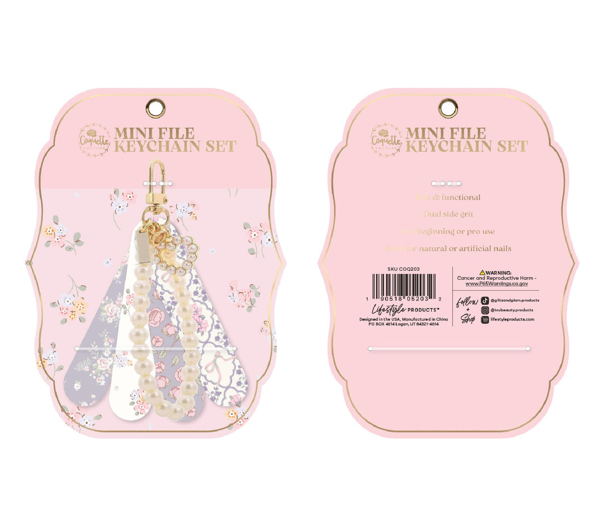 Coquette Couture Cherries mini nail file keychain set COQ203