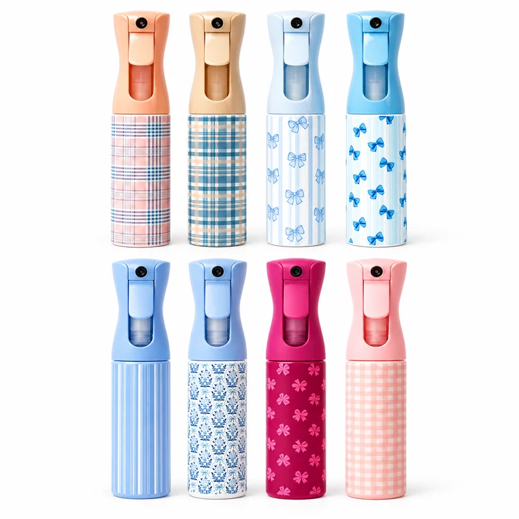 All eight CoquetteCouture Continuous Mist Bottle designs together