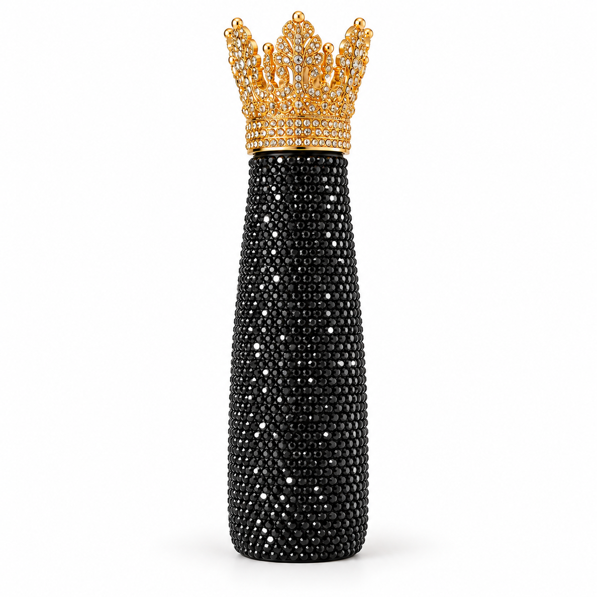 Black Crown Bling reusable water bottle, item BLKCRWNBOTTLE