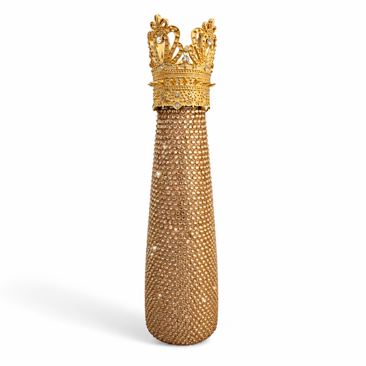 Champagne Crown Bling reusable water bottle, item CHAMPCRWNBOTTLE
